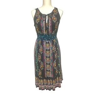 Bila Ultra Soft Rayon Boho Festival Midi Dress Medium